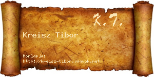 Kreisz Tibor névjegykártya